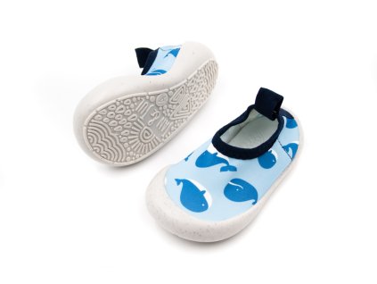 DETSKÉ TOPÁNKY DO VODY JAN&JUL - BLUE WHALE (Veľkosť 18, Vnútorná dĺžka  topánky v cm 11.2, Vnútorná šírka topánky v cm 5.7)