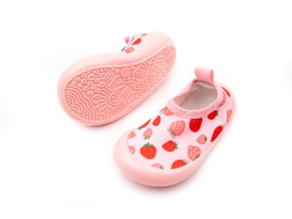 DETSKÉ TOPÁNKY DO VODY JAN&JUL - PINK STRAWBERRY (Veľkosť 18, Vnútorná dĺžka  topánky v cm 11.2, Vnútorná šírka topánky v cm 5.7)