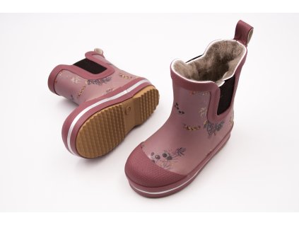 DETSKÉ ZATEPLENÉ NÍZKE GUMÁKY MIKK-LINE - ROSE BROWN (Veľkosť 19, Vnútorná dĺžka  topánky v cm 12.4, Vnútorná šírka topánky v cm 5.9)