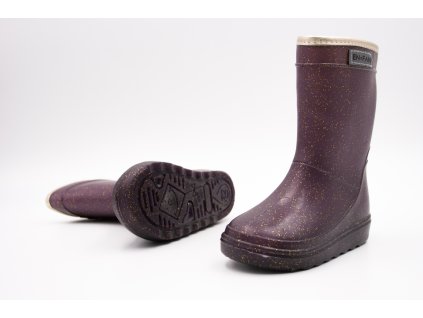 ENFANT ZATEPLENÉ GUMÁKY THERMO BOOTS - FIG GLITTER (Veľkosť 22, Vnútorná dĺžka  topánky v cm 13.4, Vnútorná šírka topánky v cm 5.7)