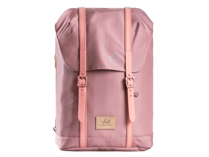 skolesekk dusty pink front