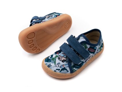 FRODDO BAREFOOT PLÁTENKY CANVAS - LIGHT BLUE (Veľkosť 21, Vnútorná dĺžka  topánky v cm 14.2, Vnútorná šírka topánky v cm 6)
