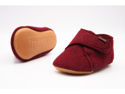 FRODDO PREWALKERS WOOLY - BORDEAUX (Veľkosť 18, Vnútorná dĺžka  topánky v cm 11.6, Vnútorná šírka topánky v cm 5.4)
