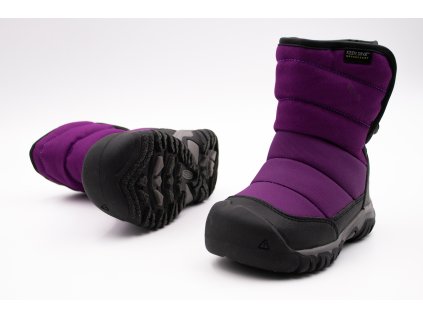 KEEN SNEHULE PUFFRIDER WP - CHARISMA/ORANGE (Veľkosť 24, Vnútorná dĺžka  topánky v cm 16, Vnútorná šírka topánky v cm 6.6)