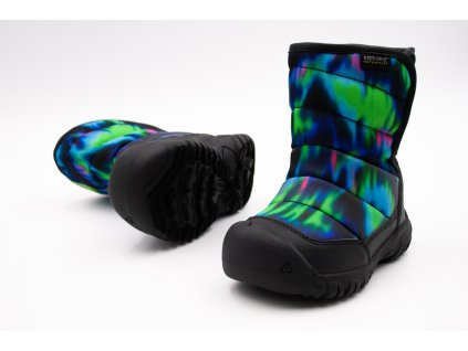 KEEN SNEHULE PUFFRIDER WP - NORTHERN LIGHTS/BLACK (Veľkosť 24, Vnútorná dĺžka  topánky v cm 16, Vnútorná šírka topánky v cm 6.6)