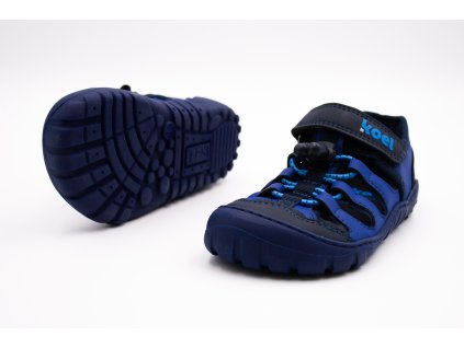 KOEL BAREFOOT ŠPORTOVÉ SANDÁLE MADISON VEGAN - BLUE (Veľkosť 24, Vnútorná dĺžka  topánky v cm 15.9, Vnútorná šírka topánky v cm 6.4)