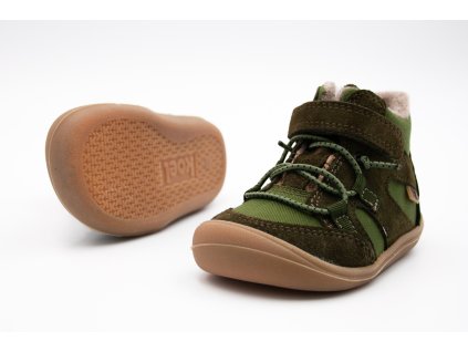 KOEL KORKID WOOL S MEMBRÁNOU - BEAU KHAKI (Veľkosť 21, Vnútorná dĺžka  topánky v cm 13.4, Vnútorná šírka topánky v cm 5.6)