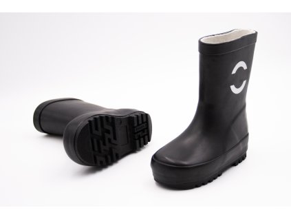 MIKK-LINE GUMÁKY - BLACK (Veľkosť 19, Vnútorná dĺžka  topánky v cm 12.4, Vnútorná šírka topánky v cm 5.9)