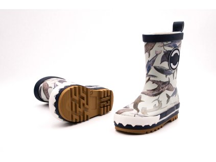 MIKK-LINE GUMÁKY 3D APLIKÁCIA - METAL SHARK (Veľkosť 21, Vnútorná dĺžka  topánky v cm 14.2, Vnútorná šírka topánky v cm 6.2)