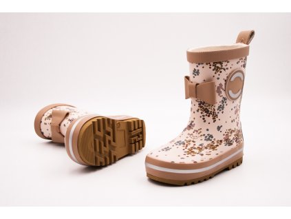 MIKK-LINE GUMÁKY 3D APLIKÁCIA - NOUGAT BOW (Veľkosť 21, Vnútorná dĺžka  topánky v cm 14.2, Vnútorná šírka topánky v cm 6.2)