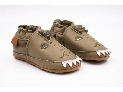 MIKK-LINE KOŽENÉ CAPAČKY 3D - DRIED HERB (Veľkosť 17, Vnútorná dĺžka  topánky v cm 11.7, Vnútorná šírka topánky v cm 5.2)