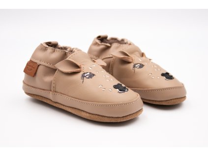 MIKK-LINE KOŽENÉ CAPAČKY 3D - WARM TAUPE (Veľkosť 17, Vnútorná dĺžka  topánky v cm 11.7, Vnútorná šírka topánky v cm 5.2)