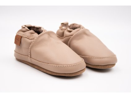 MIKK-LINE KOŽENÉ CAPAČKY SOLID - BURLWOOD (Veľkosť 17, Vnútorná dĺžka  topánky v cm 11.7, Vnútorná šírka topánky v cm 5.2)