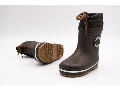 MIKK-LINE ZATEPLENÉ GUMÁKY - GLITTER SLATE BLACK (Veľkosť 22, Vnútorná dĺžka  topánky v cm 14.9, Vnútorná šírka topánky v cm 6.4)