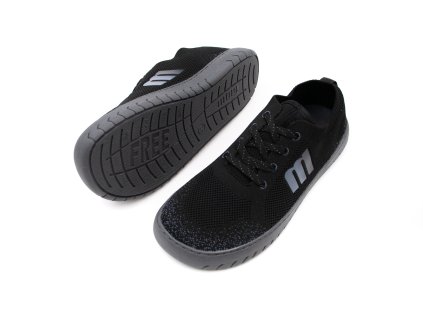 PÁNSKE BAREFOOT TENISKY MTNG. MUSTANG FREE JYM - KNIT BLACK (Veľkosť 40, Vnútorná dĺžka  topánky v cm 25.7, Vnútorná šírka topánky v cm 9.8)