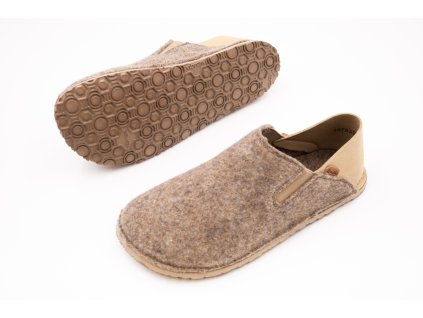 VLNENÉ BAREFOOT PAPUČE FRODDO SLIP-ON WOOLY VIBRAM - BEIGE (Veľkosť 31, Vnútorná dĺžka  topánky v cm 20, Vnútorná šírka topánky v cm 7.5)