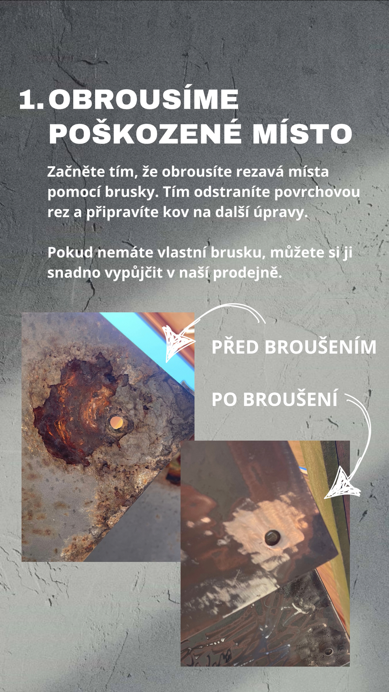 Jak odstranit rez - krok 1