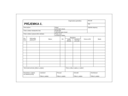 Príjemka, A5, samoprepis, 100 listov