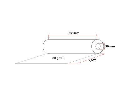 Plotrové role 891mm/50m/50mm 80g