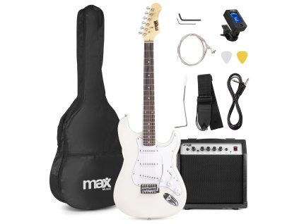 GigKit Set elektrické kytary se zesilovačem, bílý
