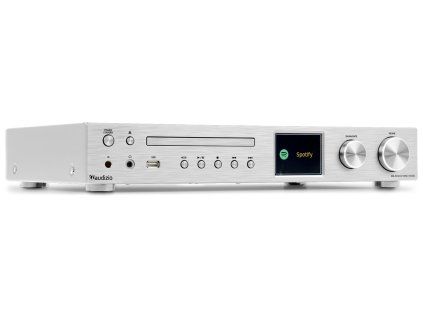 Bolzano Internet receiver with amplifier, DAB+ and CD player aluminium