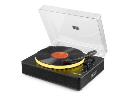 RP162LED Retro gramofon s LED podsvícením a BT in/out, černý