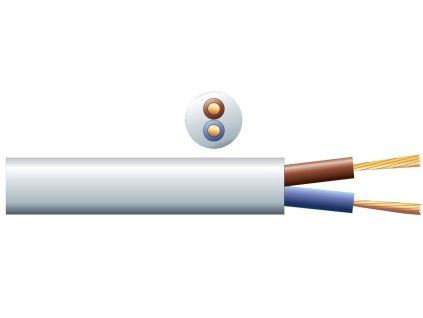 RX12W reproduktorový kabel kulatý 2x1,5 mm² bílý 100m