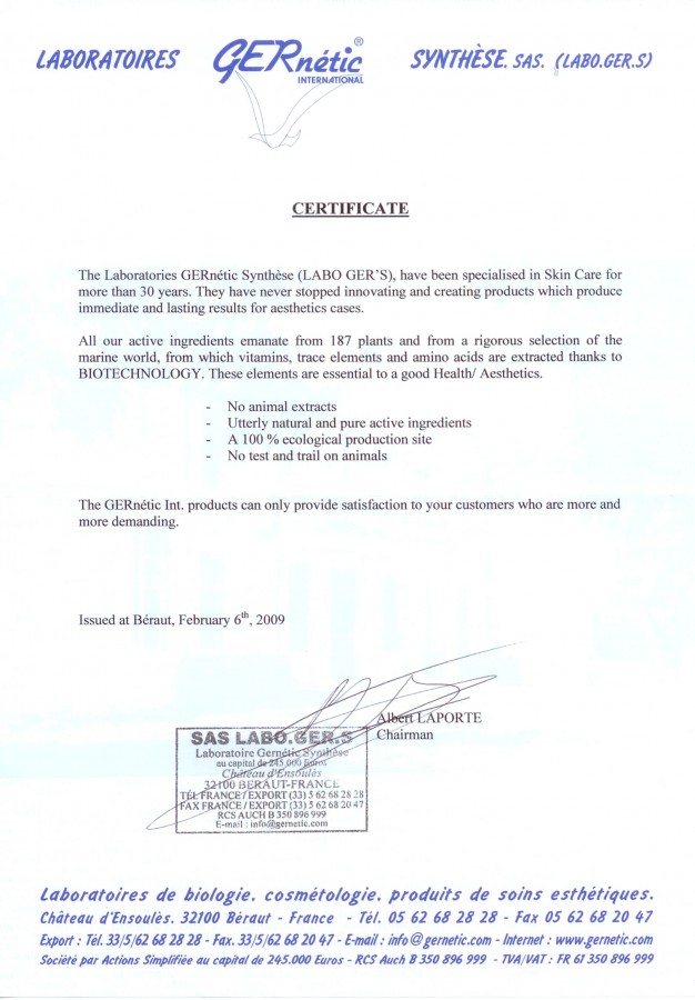 Certifikát o netestování na zvířatech.