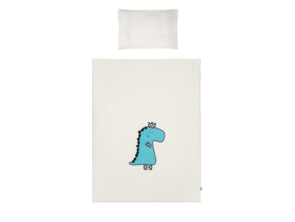 2-dielne posteľné obliečky Belisima Dino 3D 90/120 smotanovo-tyrkysové