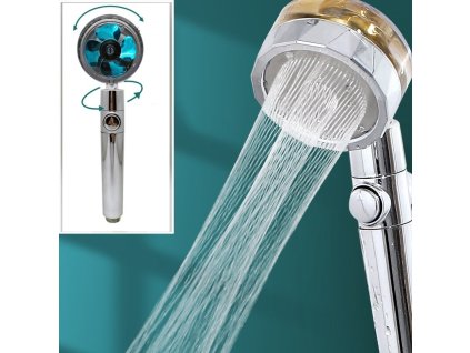 Úsporná rotující sprchová hlavice