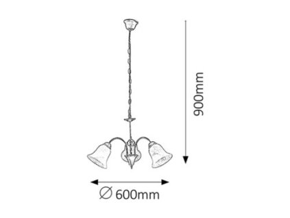 Rabalux Francesca 7363 - E14 3x MAX 40 - saténová chrómová