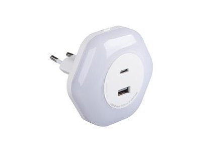 Kanlux BOLA LED 2xUSB WW W Svietidlo LED do zásuvky - biela