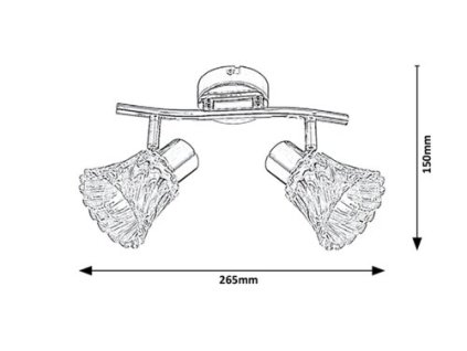 Rabalux Hestia 5300 - E14 2x MAX 40 - chrómová