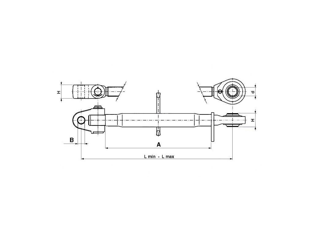 Mechanischer Oberlenker, KATEGORIE 3, AUGE/GELENK,  655-920mm