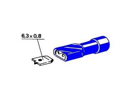 isolierter Stecker blau 6,3 mm, 1-2,5 mm2