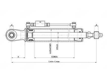 Hydraulischer Oberlenker, Kat. 2, 670-880mm, GELENK/FANGHAKEN