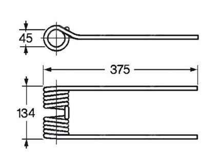 Wenderfeder 45x134x375