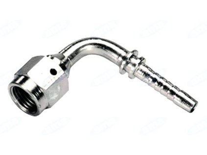Pressnippel  mit Innengewinde JIC 74, 3/8", 7/8", 90 Grad.