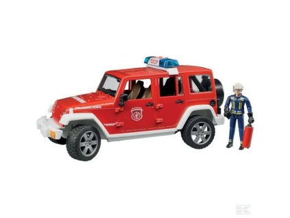Jeep Wrangler Rubicon Feuerwehrfahrzeug und Feuerwehrmann