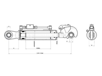 Hydraulischer Oberlenker,, Kat. 2, 550-800mm, AUGE /FANGHAKEN