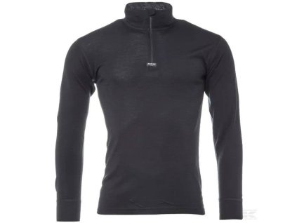 Rollkragenpullover aus Merinowolle mit Reißverschluss am Hals und langen Ärmeln - XL