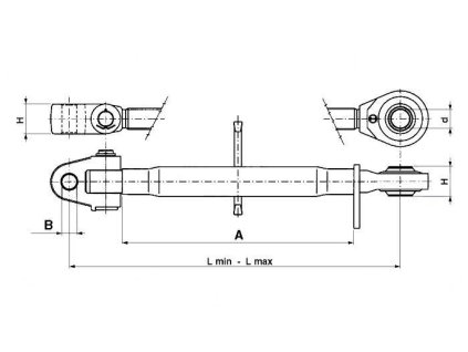 Mechanischer Oberlenker, KATEGORIE 3, AUGE/GELENK, 575-840mm