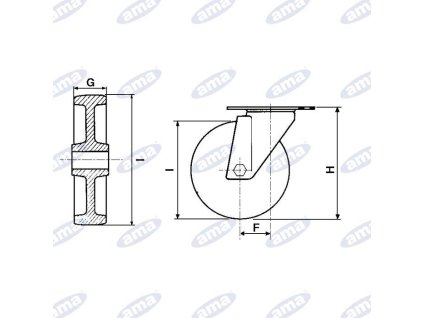 Nylon-Rolle mit Metallkonstruktion 125 mm