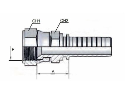 Pressnippel mit Innengewinde JIS 60° (KOMATSU) M14X1,5 - Schlauch 3/8"