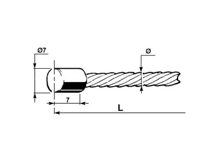 Kupplungs-/Bremsseil Ø3mm, Länge 2200mm