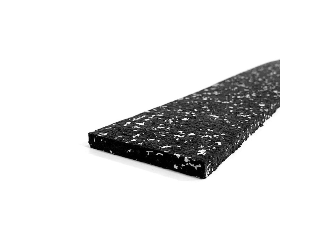 Černo-šedá gumová soklová podlahová lišta FLOMA SF1100 IceFlo - 200 x 7 cm a tloušťka 0,8 cm