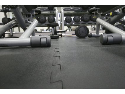 Černá gumová koncová fitness deska Sport Tile - 61 x 61 x 1 cm