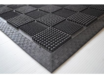 Gumová vstupní kartáčová rohož Pin Squares - 60 x 40 x 0,7 cm