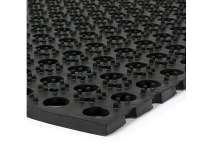 Gumová venkovní půlkruhová vstupní rohož FLOMA Honeycomb Half Round - 45 x 75 x 1,6 cm