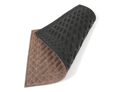Hnědá textilní vstupní rohož Bricks - Squares - 75 x 45 x 1 cm